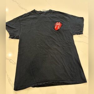 Rolling Stones Black Tee with Red Logo